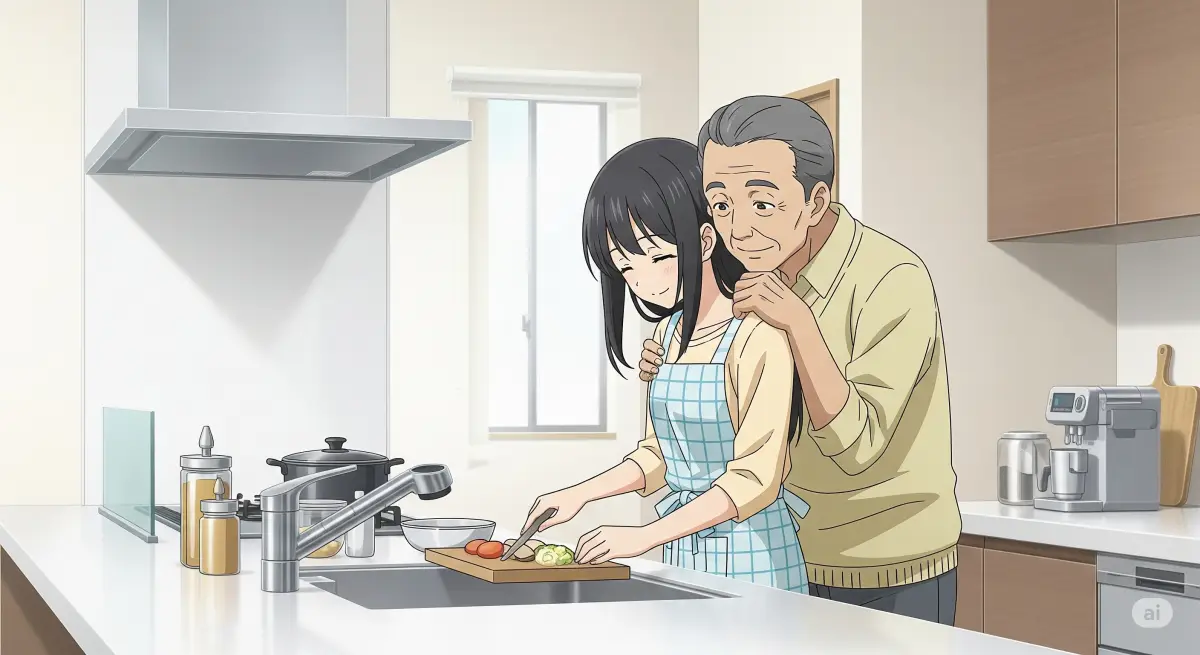 60代男性がスキンシップで伝える真剣な思い