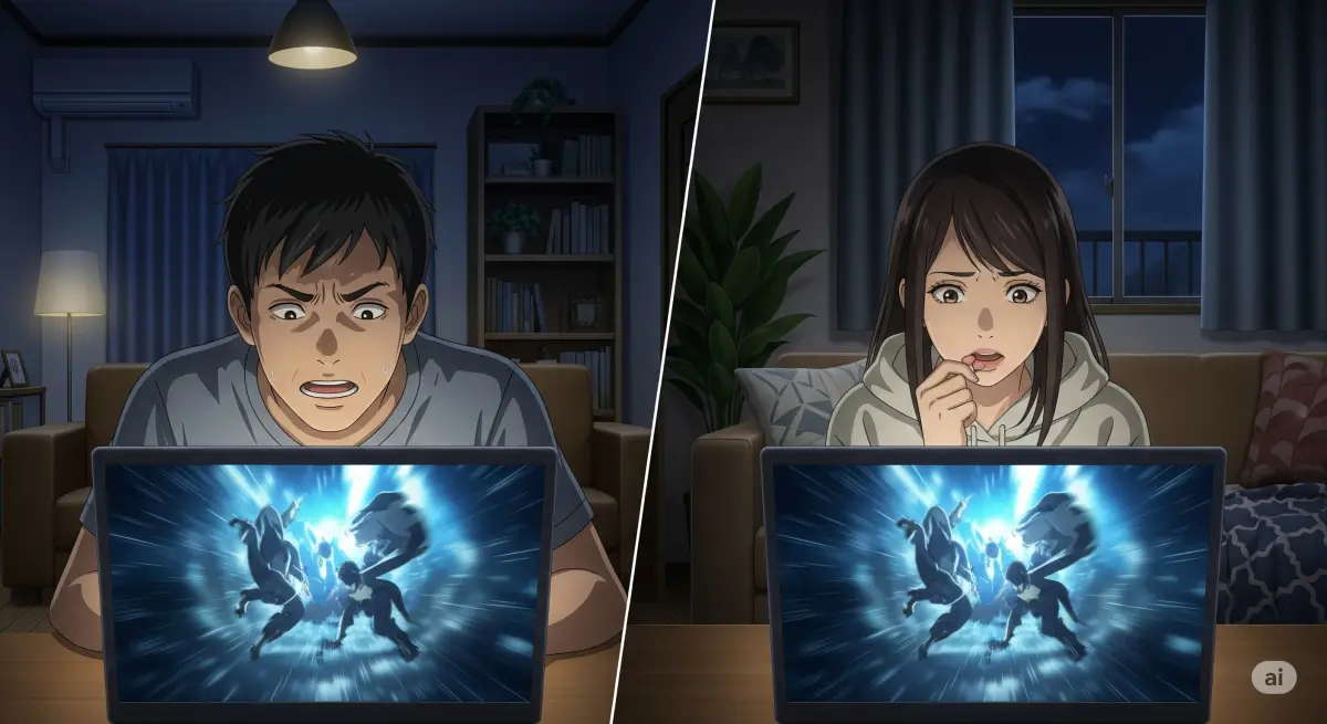 同じ映画やテレビ番組を観て感想を話す